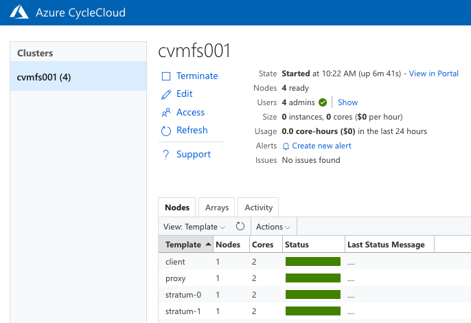 CycleCloud cluster started