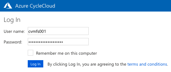 CycleCloud login